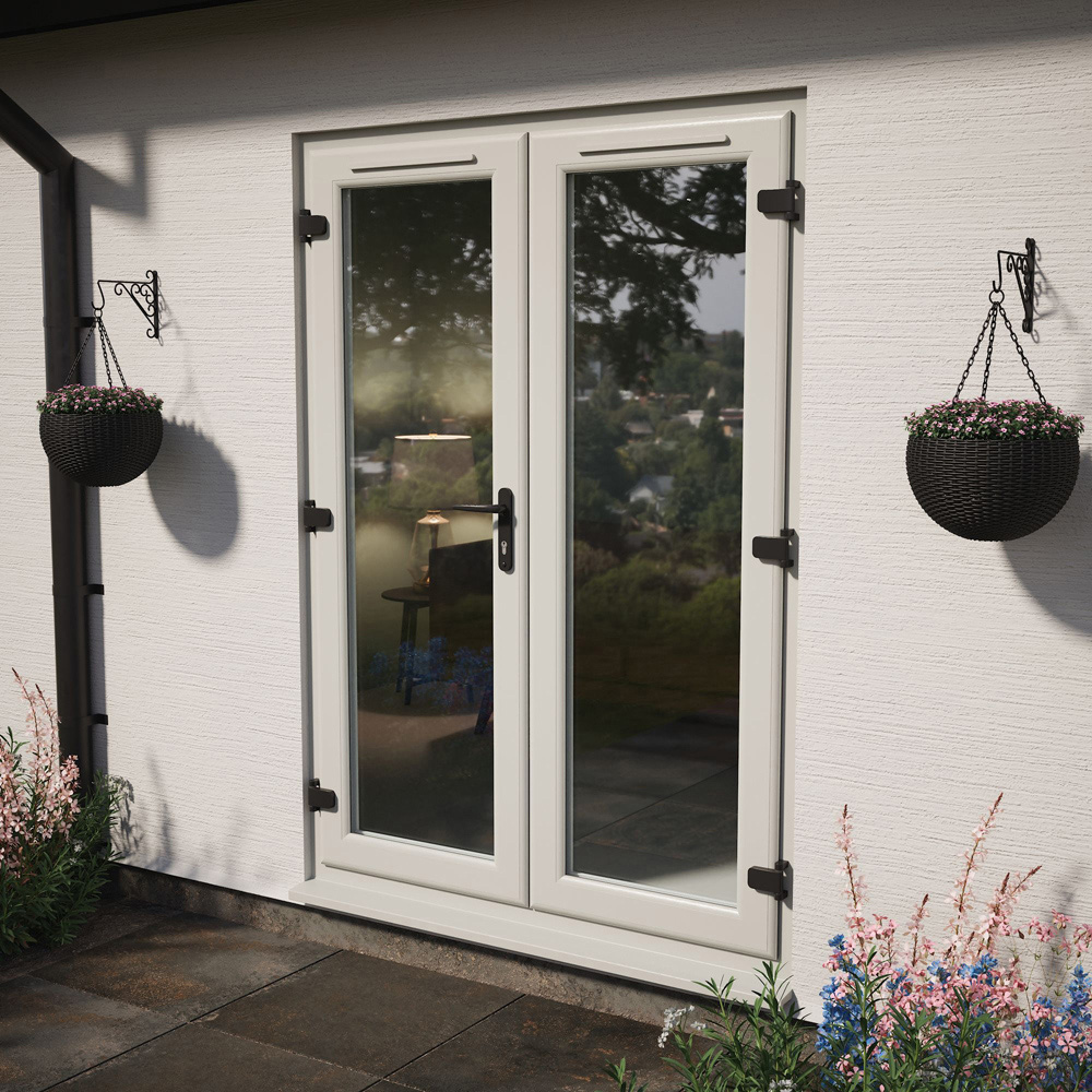 Crystal Agate and White LH Master Clear Glass uPVC Triple Glazed French Door 1490 x 2090mm Image 2