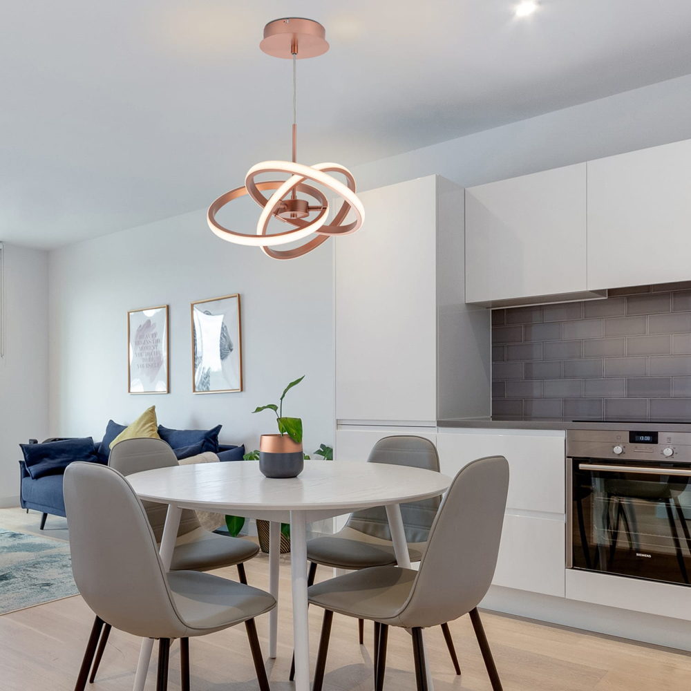 Cosylyte Ridgley 3 Ring Copper Asteroid LED Pendant Light Image 7