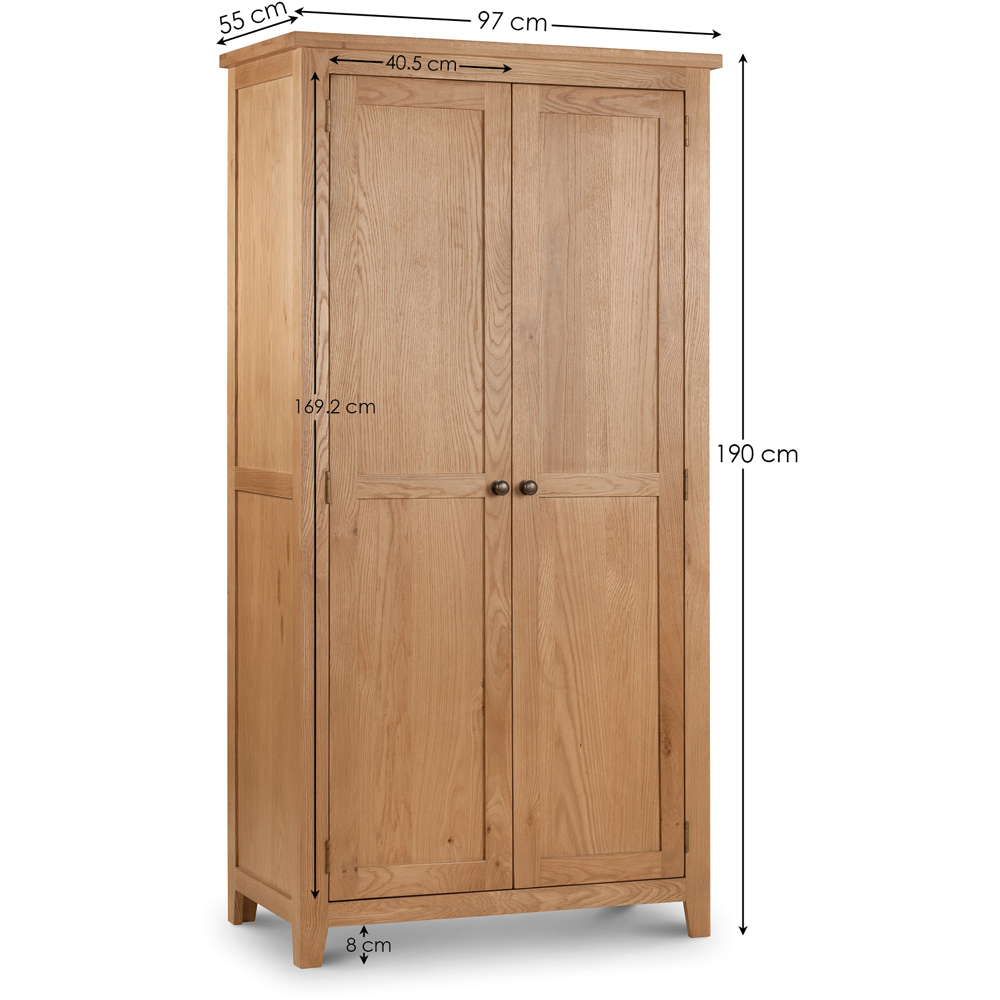 Julian Bowen Marlborough 2 Door Oak Wardrobe Image 7