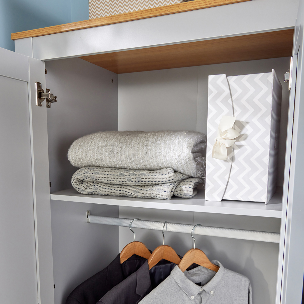 Home Source Camden 3 Door Grey Bedroom Wardrobe Image 3