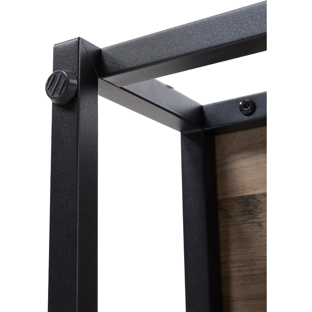 Living and Home Grey and Black Rustic Wood Grain 2 Step Stool Image 3