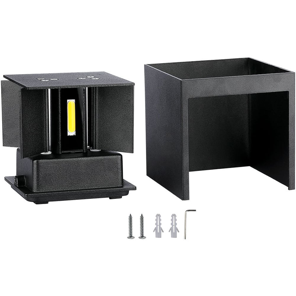 V-TAC Black Square Up and Down Warm White LED Outdoor Wall Light Image 5
