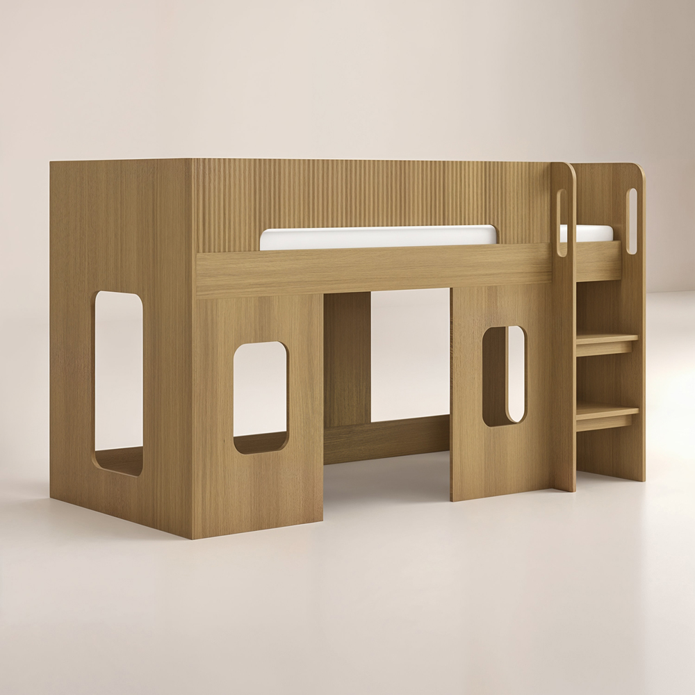 Flair Lino Oak Play House Mid Sleeper Image 2