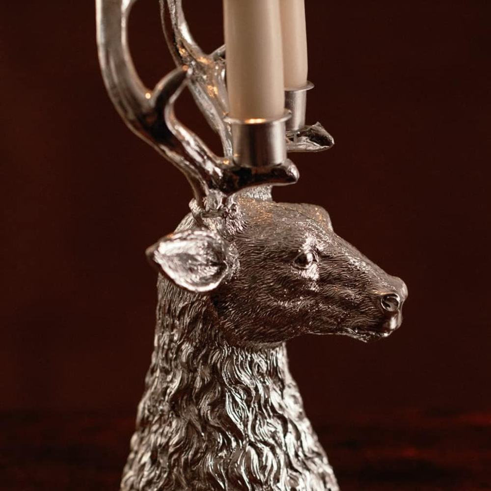 Marco Paul Silver Stag Reindeer Taper Candle Holder Image 4