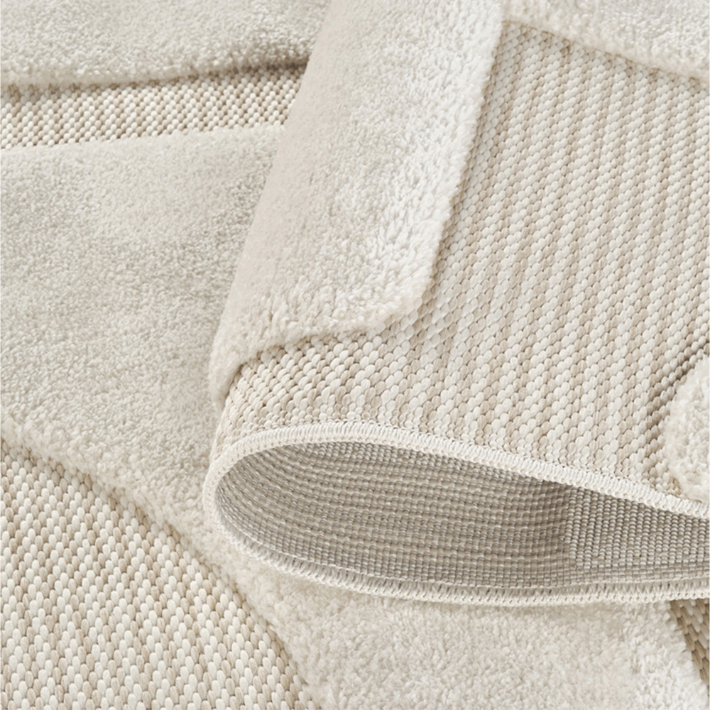 Freya Living Room Area Rug Contemporary 3D Embossed Modern Boho Design - Cream 120cm x 170cm Image 3