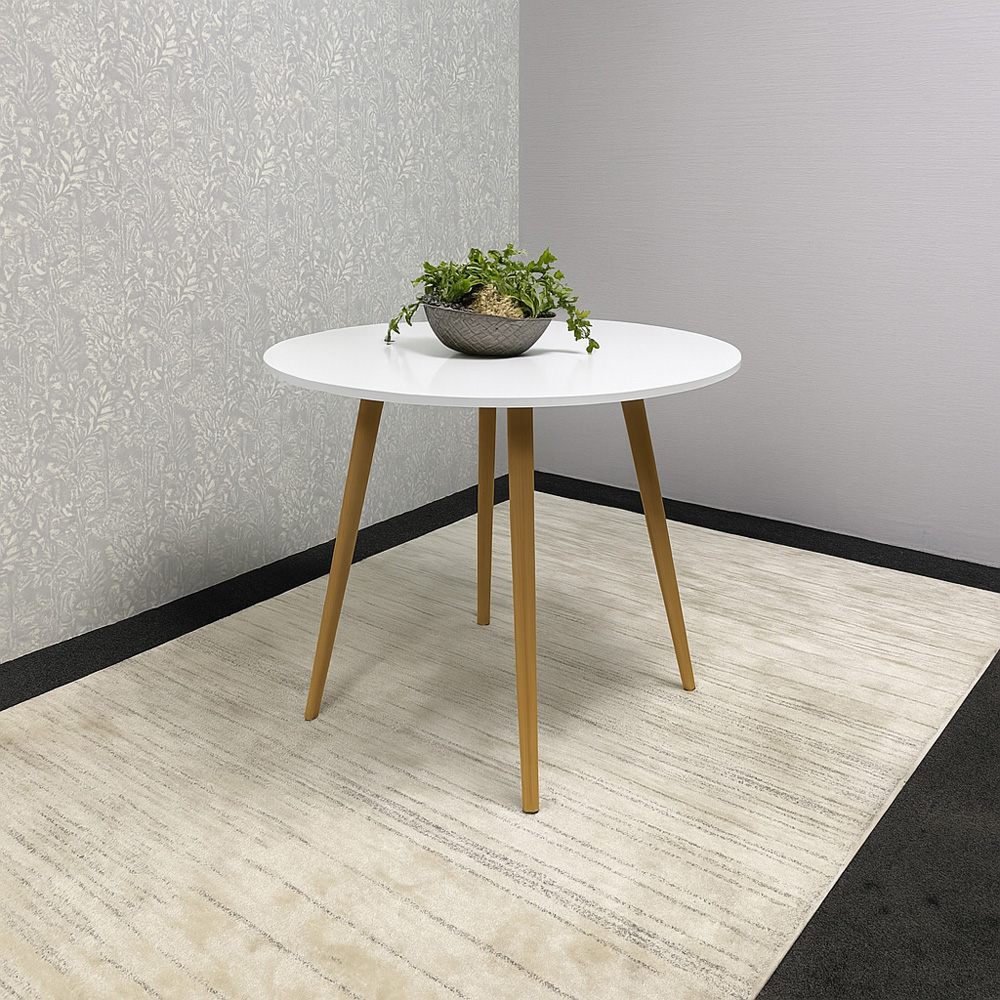 Kosy Koala 4 Seater White Wooden Round Dining Table Image 3