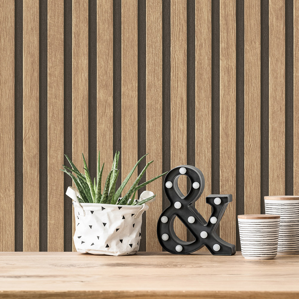 A.S Creation Wooden Panel Brown Non-Woven Wallpaper Image 3