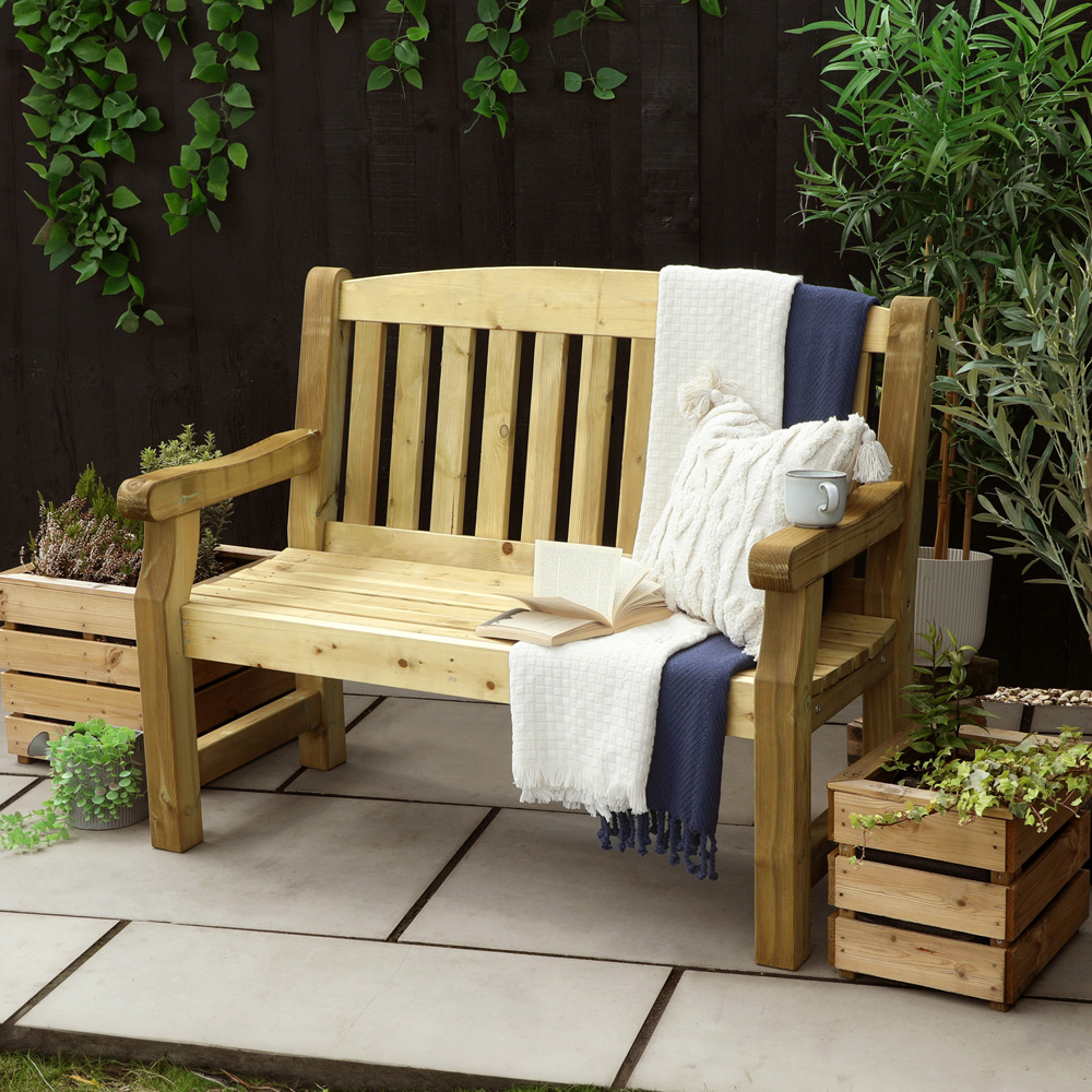 Mercia Carlton 2 Seater Timber Garden Bench Image 3