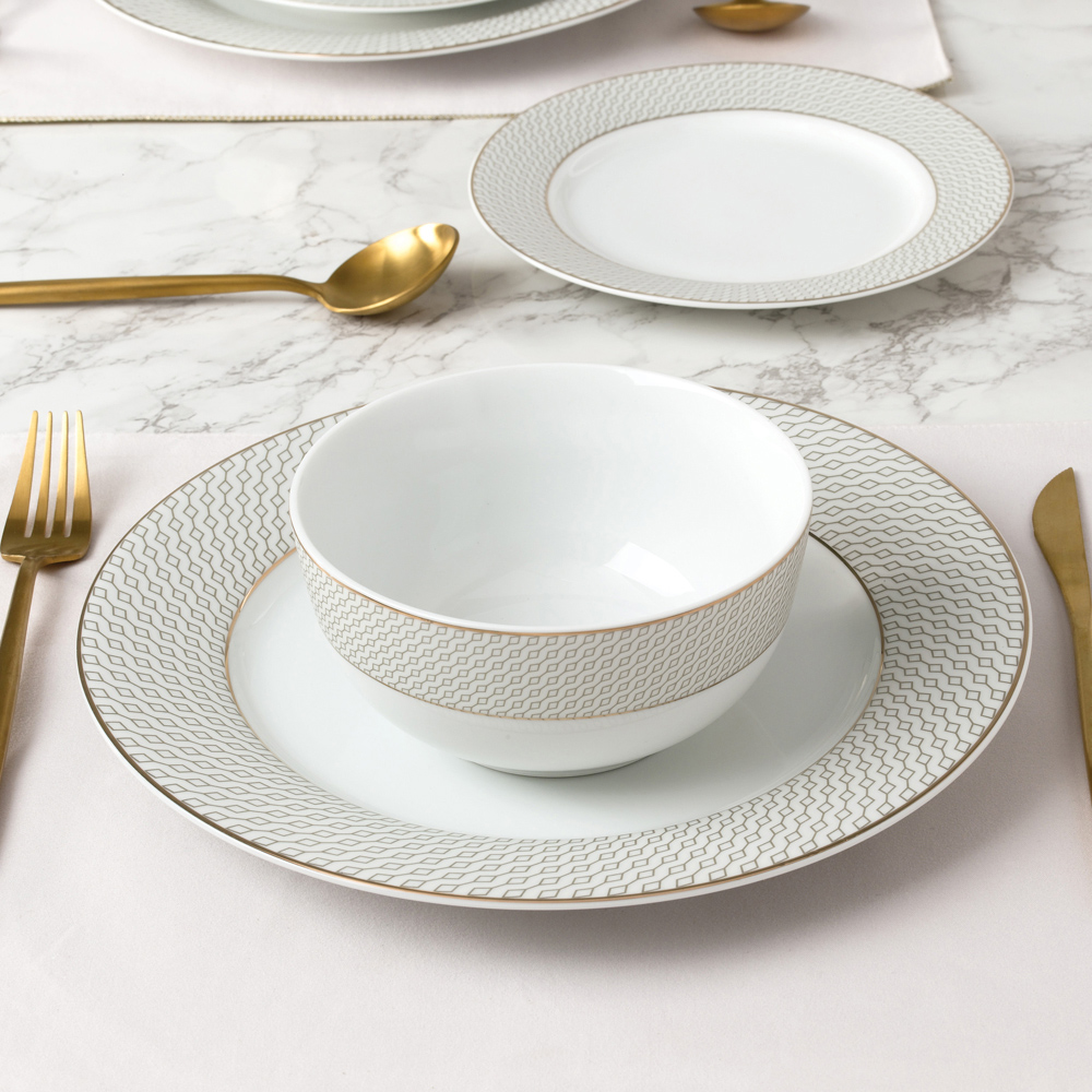 Waterside Premium Diamond and Gold 12 Piece Dinner Set Image 5