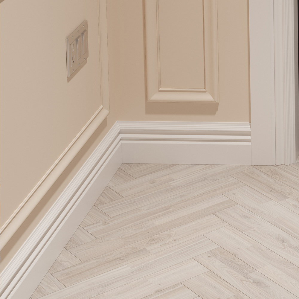 National Skirting White Victorian Primed Skirting Board 18mm 140 x 4200mm Image 2