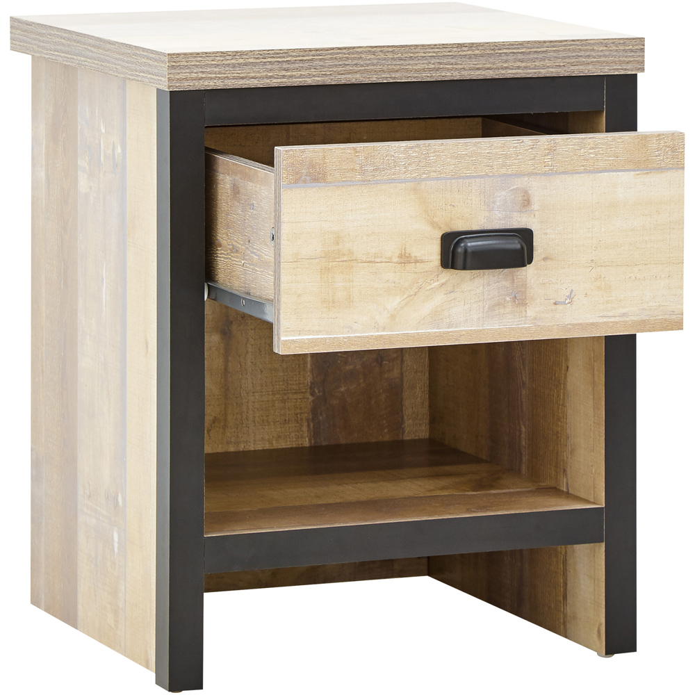 GFW Boston Single Drawer Oak Lamp Table Image 4