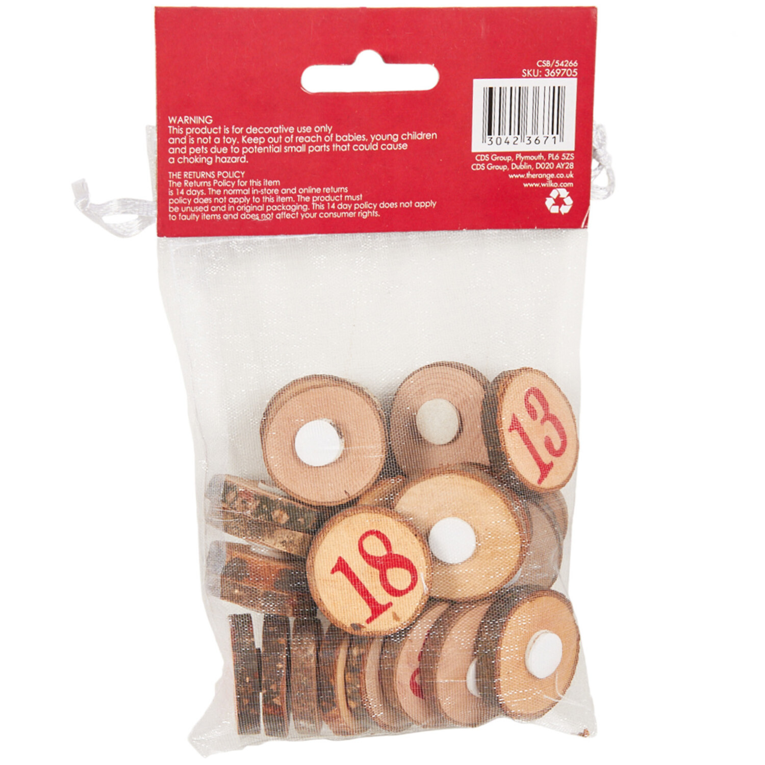 Pack of 25 Wooden Advent Shapes - Brown Image 2
