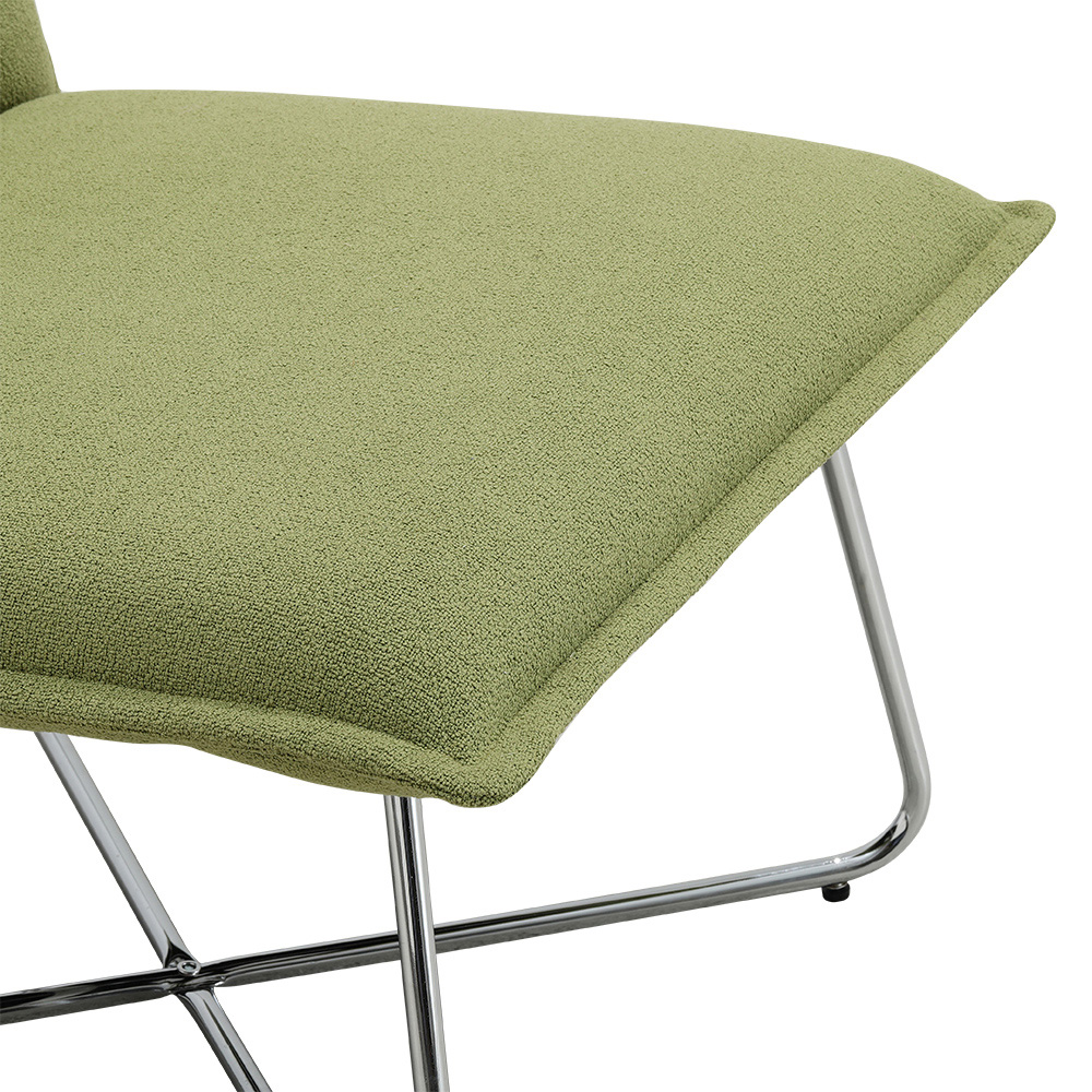 Living and Home Modern Green Linen Accent Chair Image 6