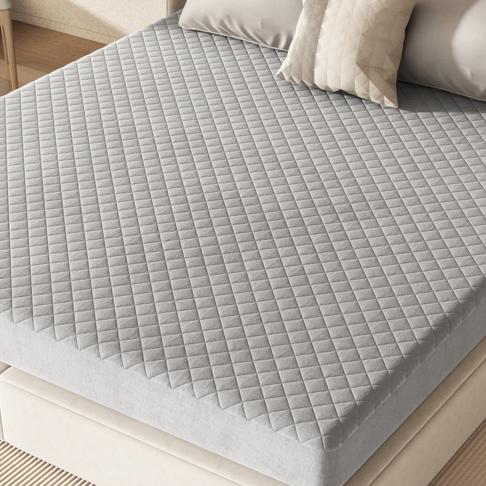 Costway King Size Grey Luxury Super Soft Velvet Mattress Protector Image 4