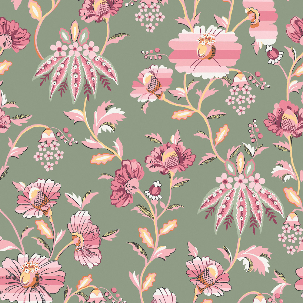 Cath Kidston Friendship Garden Sage Wallpaper Image 1