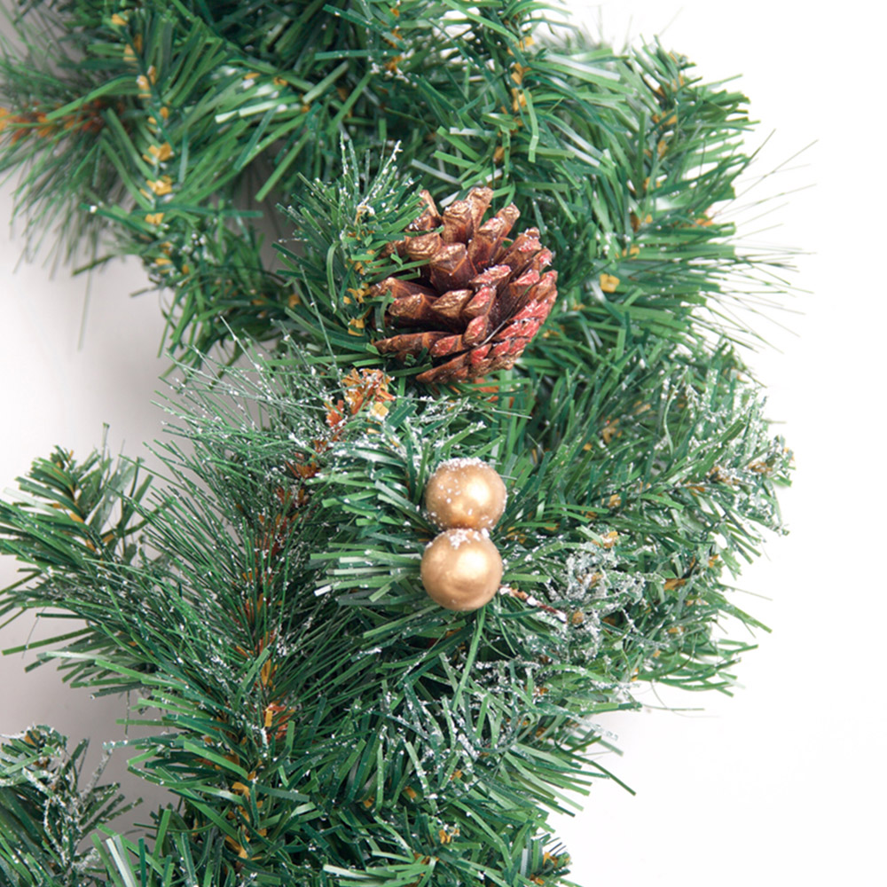 Best Artificial Gold Frosted Christmas Garland 370cm Image 4