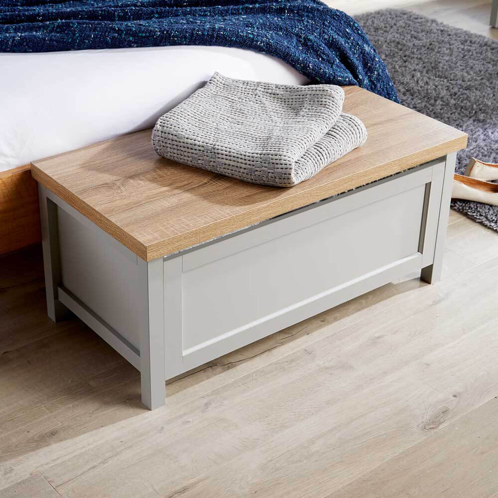 Home Source Avon Grey Ottoman Chest Image 5