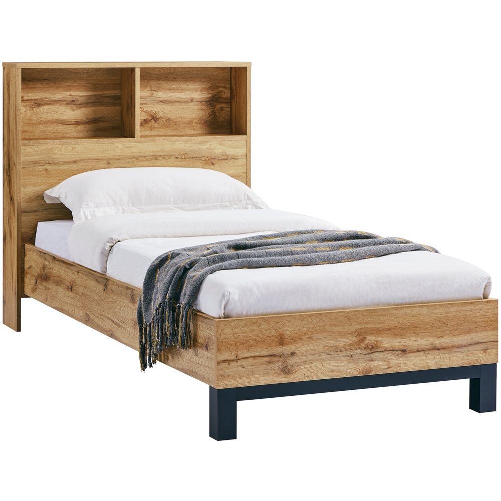 Julian Bowen Bali Single Modern Oak Effect Bed with Bookcase Headboard Image 2