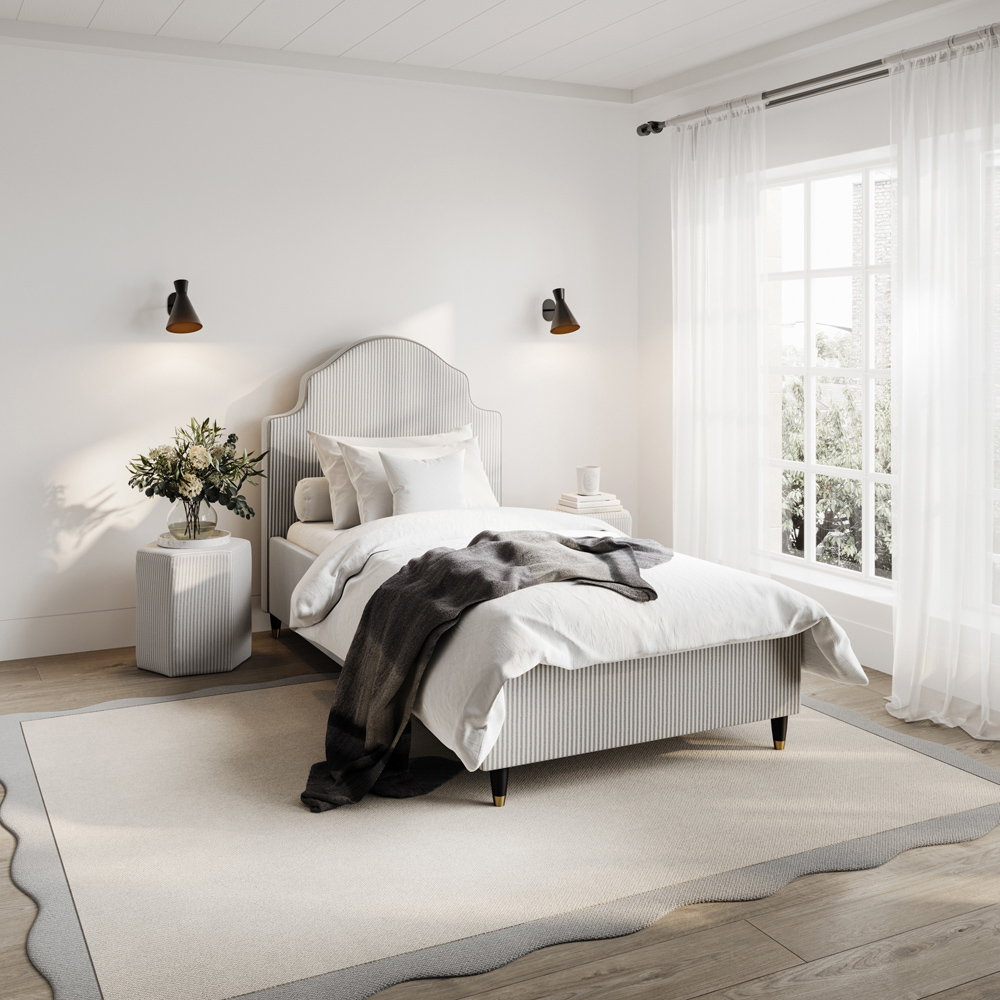 LPD Home Monterey Grey Single Thin Stripe Bed Image 7