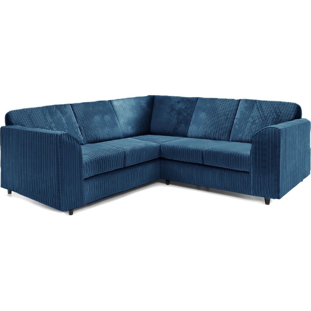 Luxor 5 Seater Marine Blue Jumbo Cord Full Back L Shaped Corner Sofa Set Image 2