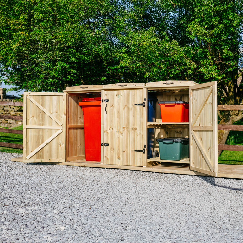 The Garden Village Chatburn 4 Recycle Box Single Wheelie Bin Shed Image 7