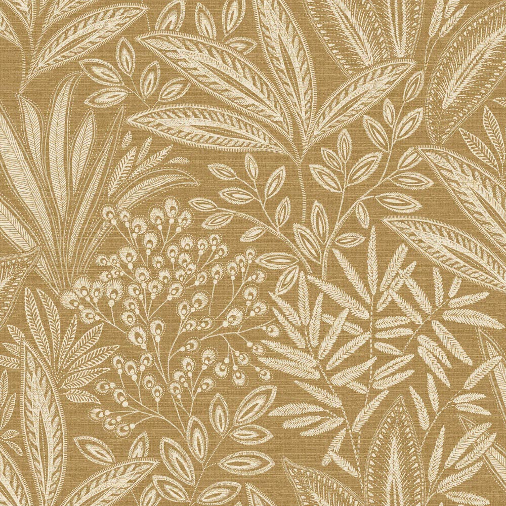 Crown Sahara Leaf Ochre Wallpaper Image 1
