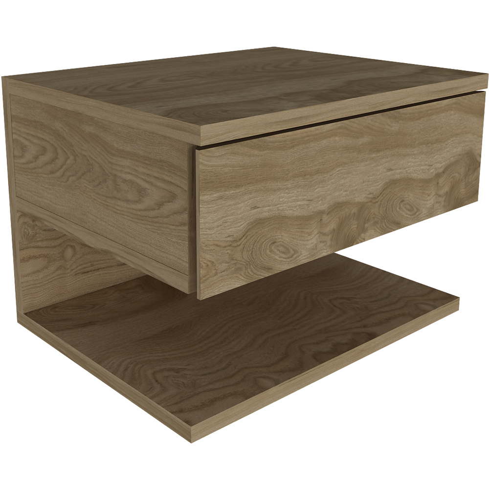 Decorotika Vivid Modern Single Drawer Sapphire Oak Bedside Table Image 3