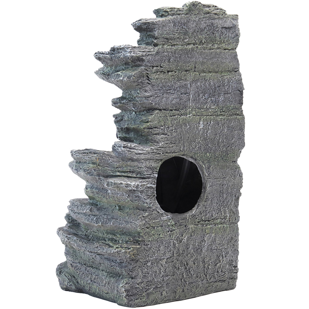 Living and Home Solar Grey Rockery Water Fountain with LED Lights Image 4