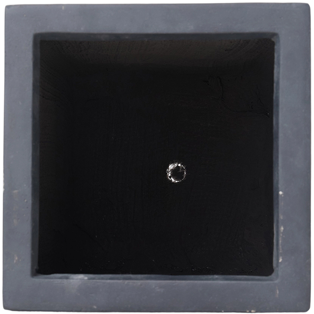 Living and Home Grey Square Cement Planter with Drainage Holes 28 x 28cm Image 2