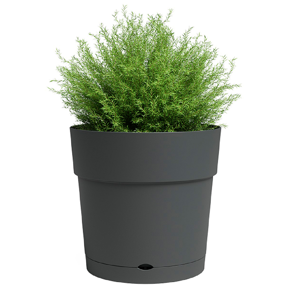 Artevasi Capri Anthracite Wide Plant Pot with Water Reserve 30cm Image 3
