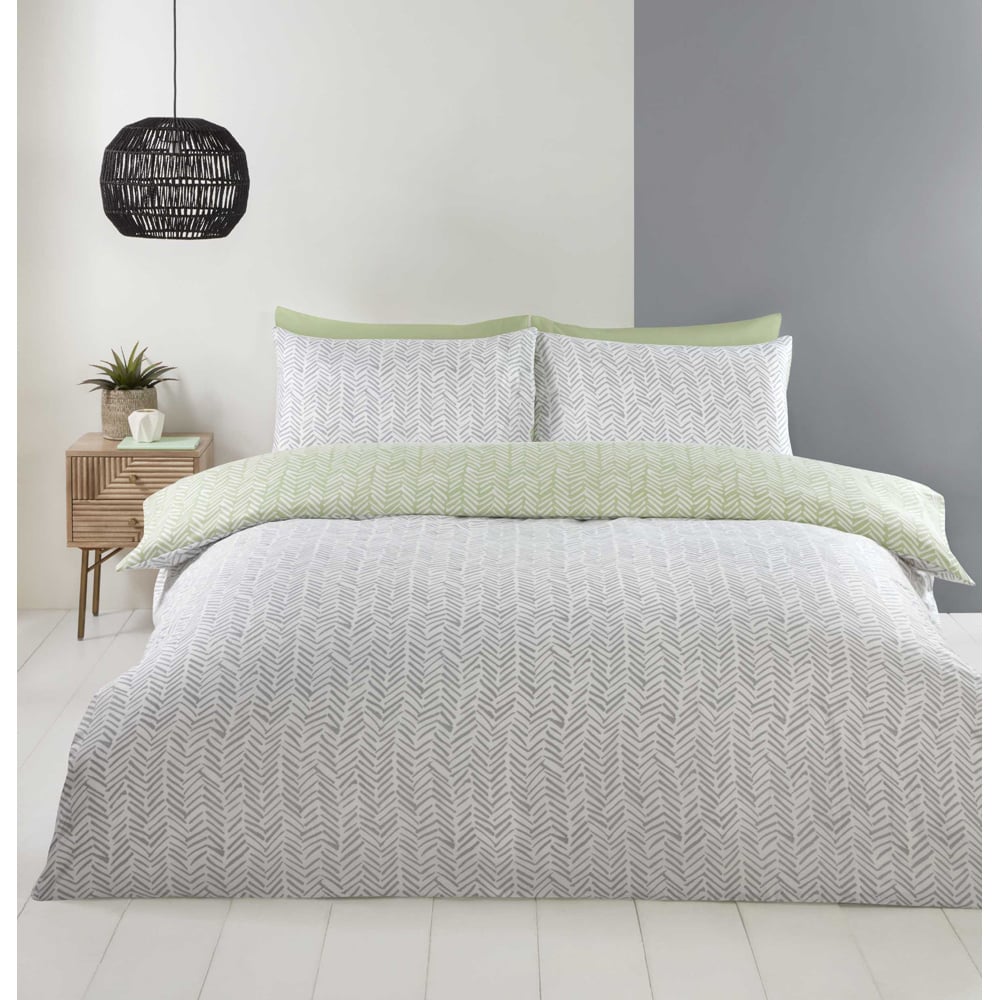 Rapport Home Helston Double Green Duvet Set Image 2