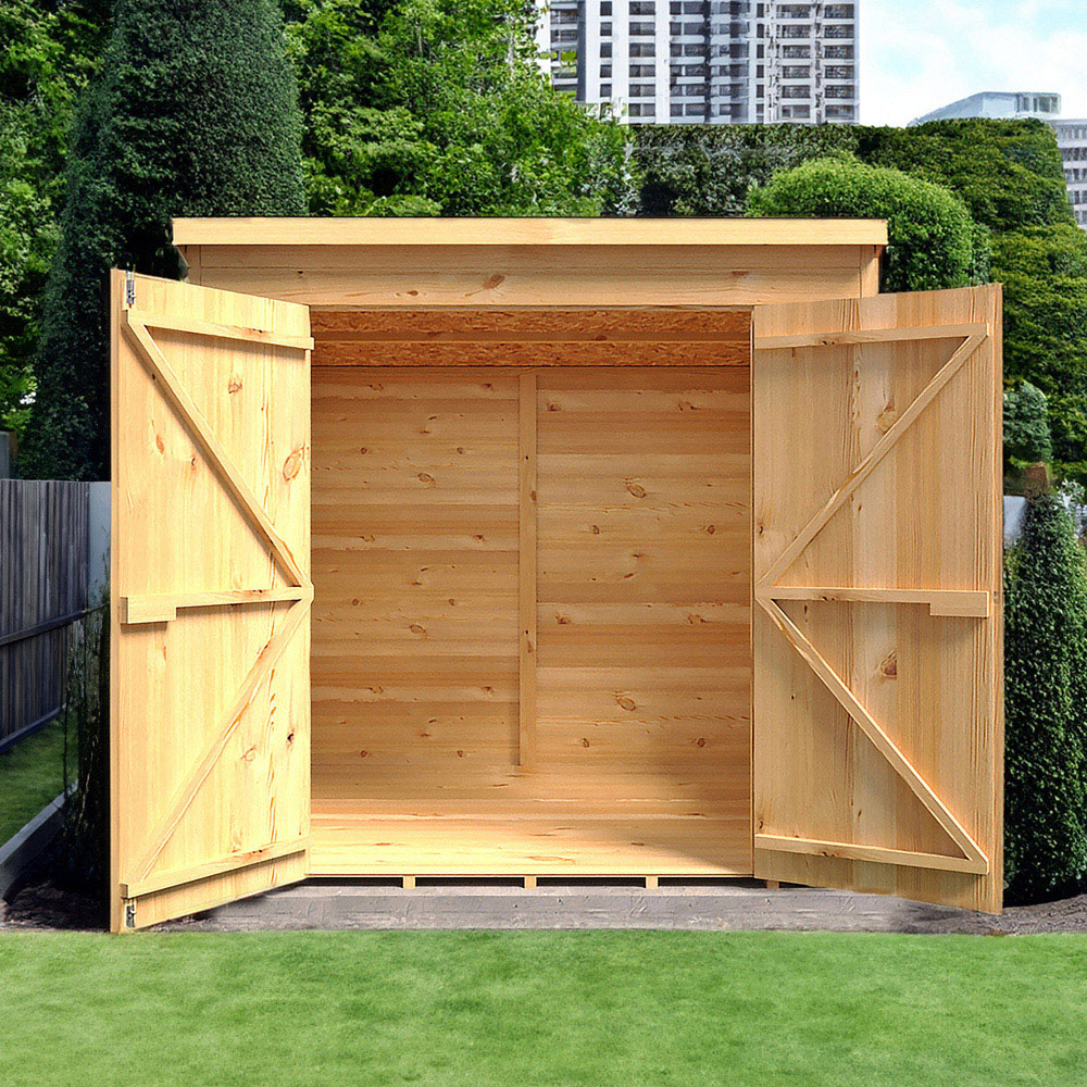 Shire GB Pent 7 x 5ft Shiplap Double Door Garden Shed Image 5