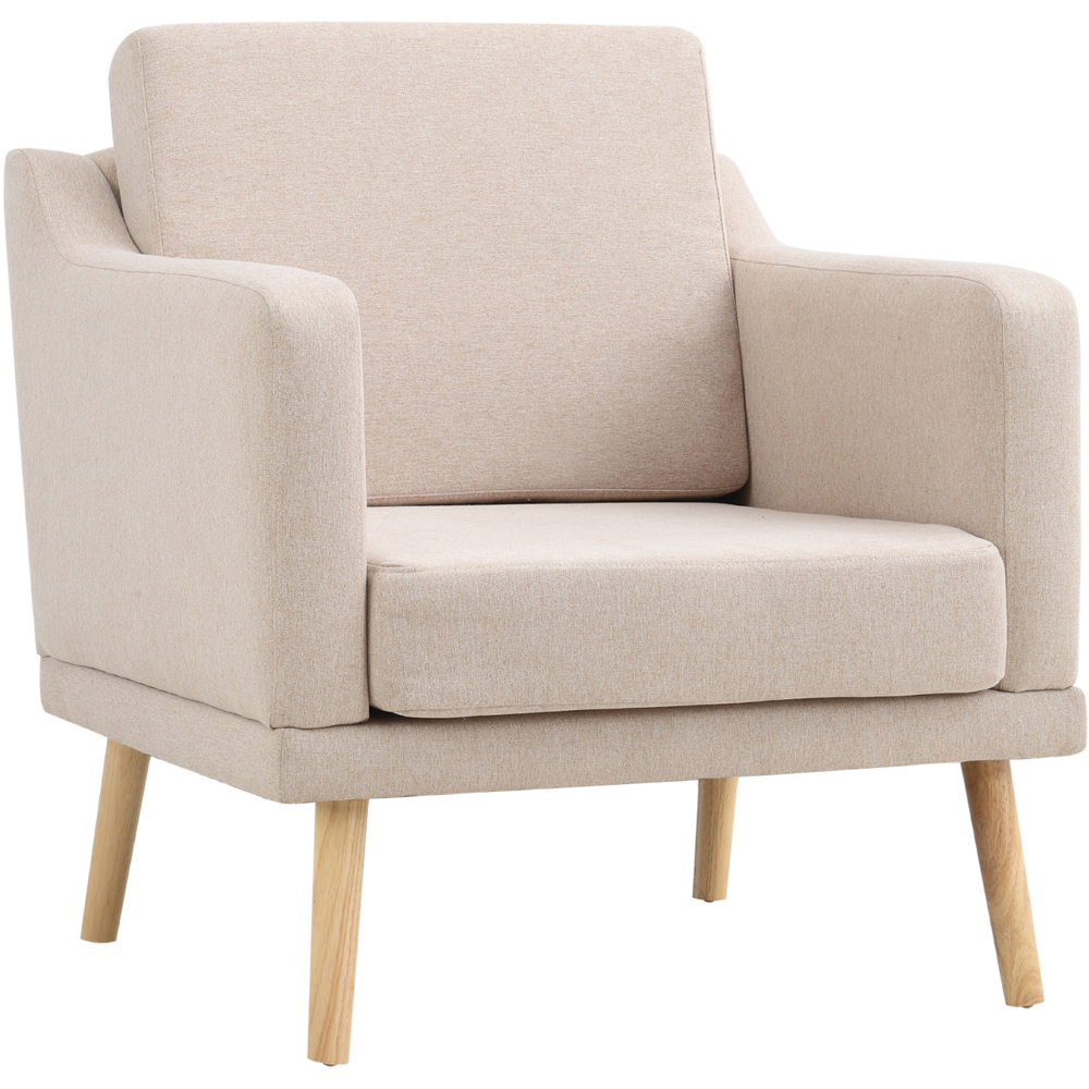 Living and Home Beige Upholstered Armchair Image 2