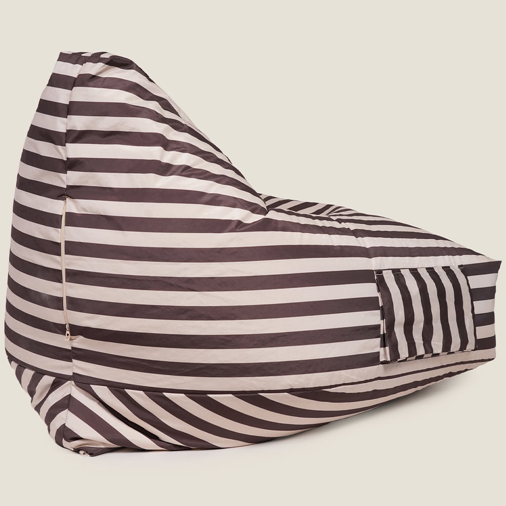 Kaikoo Grey and Cream Cord Sumo Tripod Bean Bag Image 4