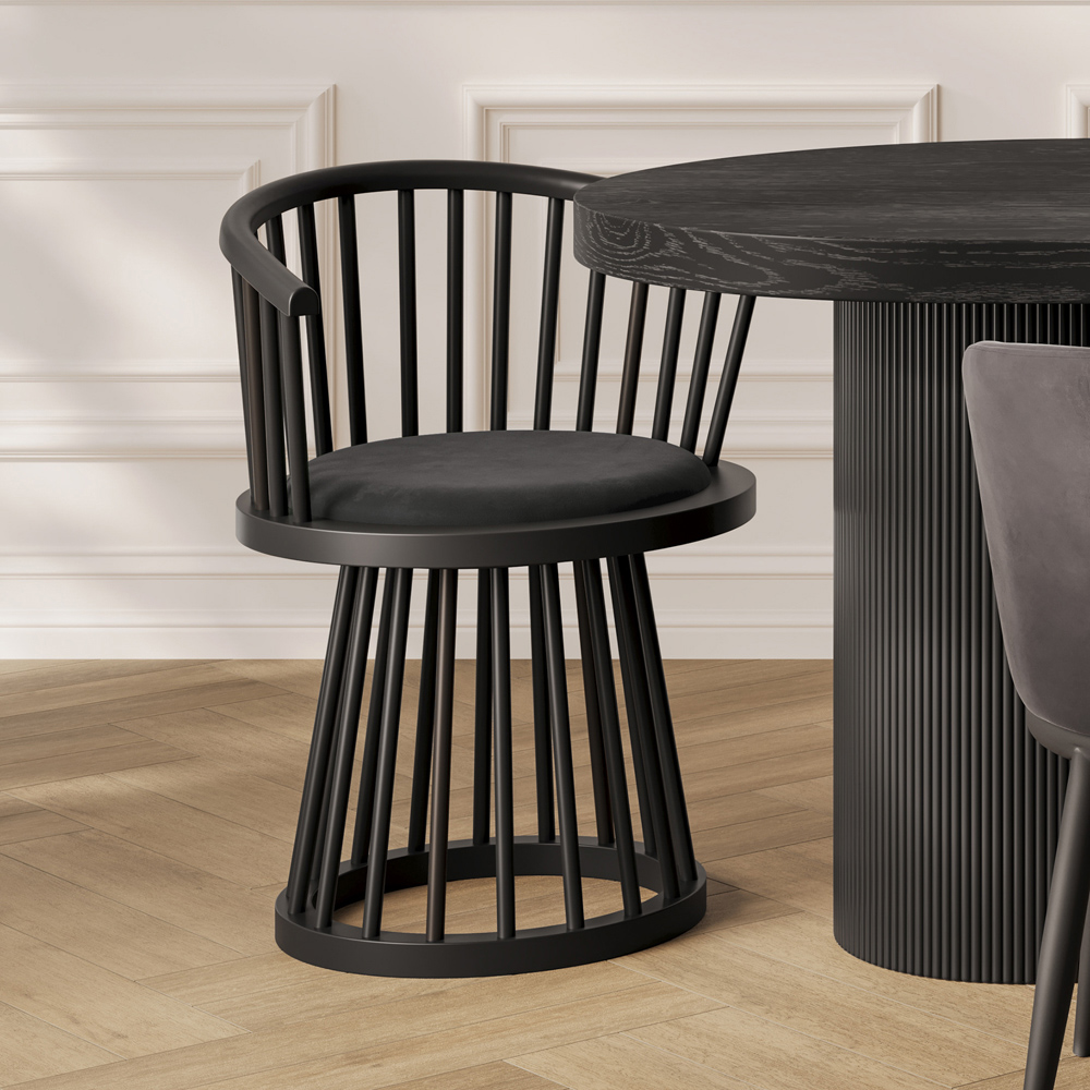 LPD Home Lina Black and Black Dining Chair Image 7