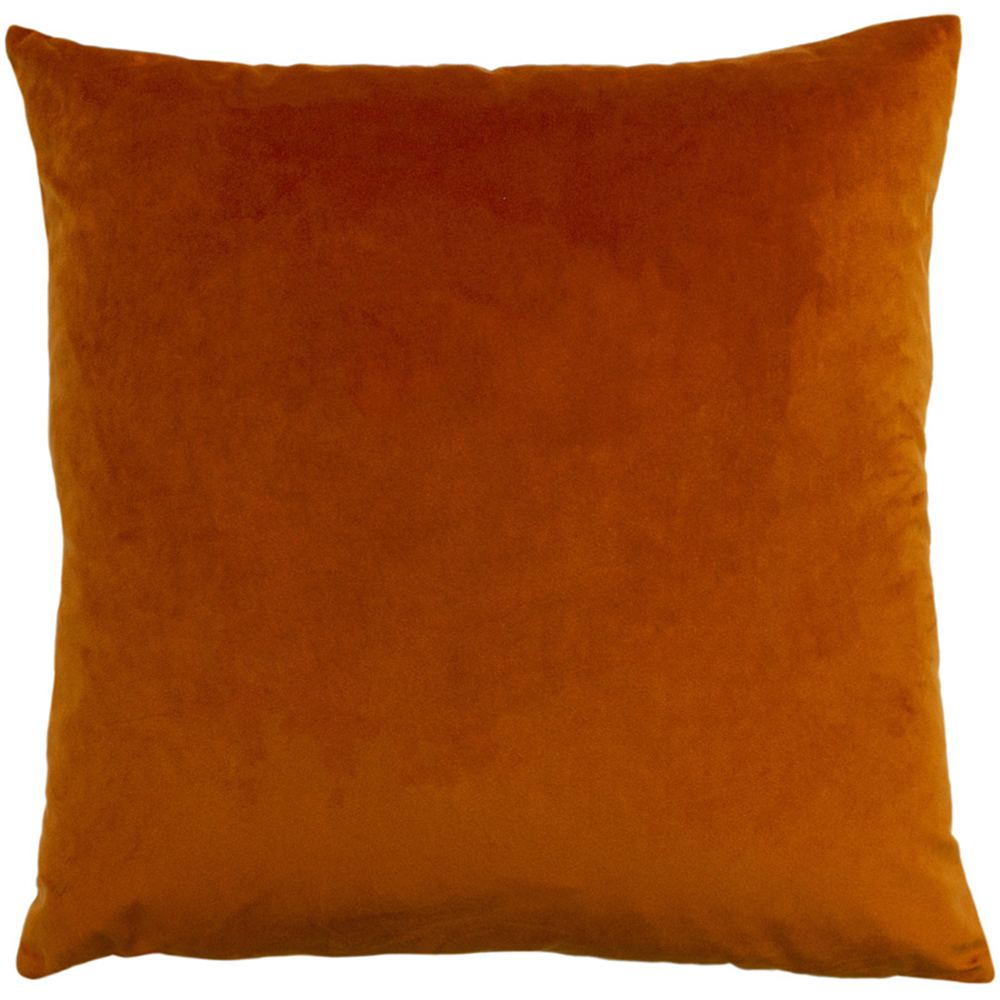 Paoletti Palm Grove Teal and Rust Velvet Jacquard Cushion Image 3