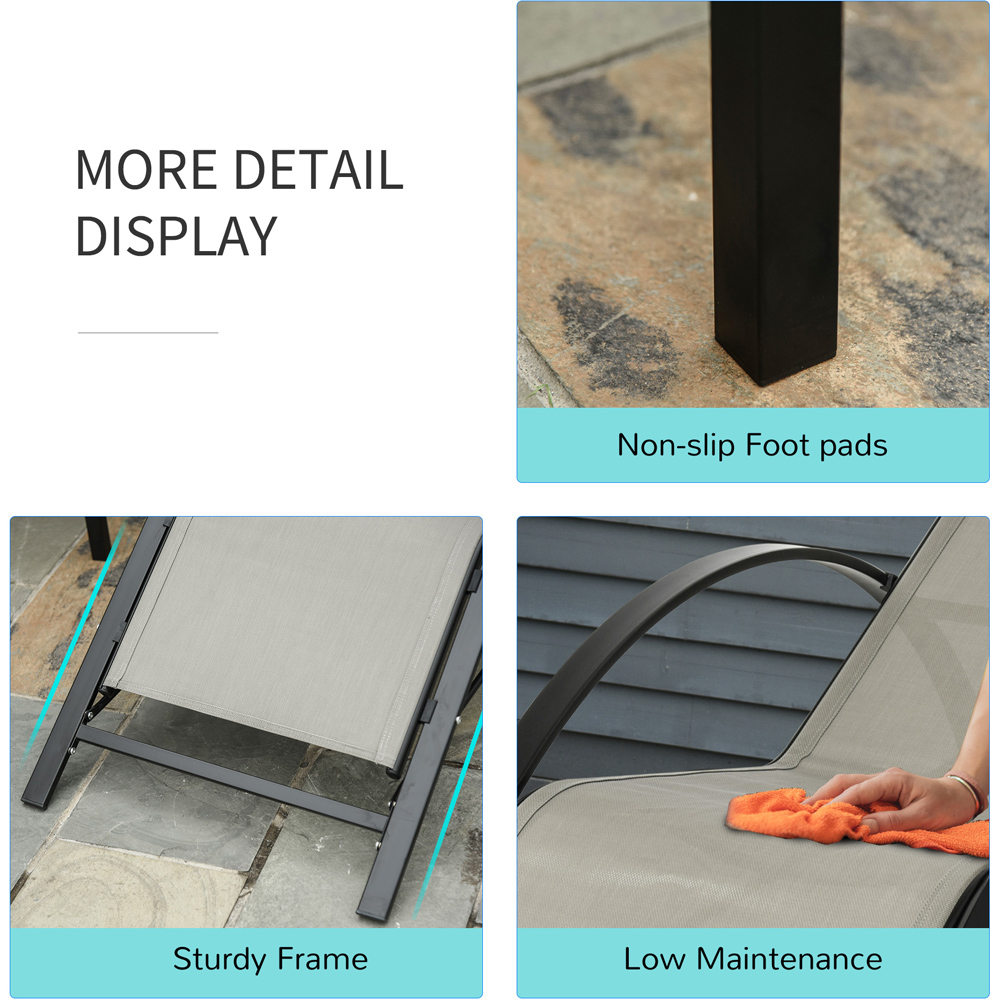 Outsunny 2 Seater Grey Lounge Set Image 5