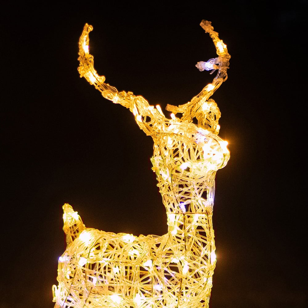The Christmas Centre 90 LED Soft Acrylic Light-Up Small Stag Reindeer 60cm Image 3