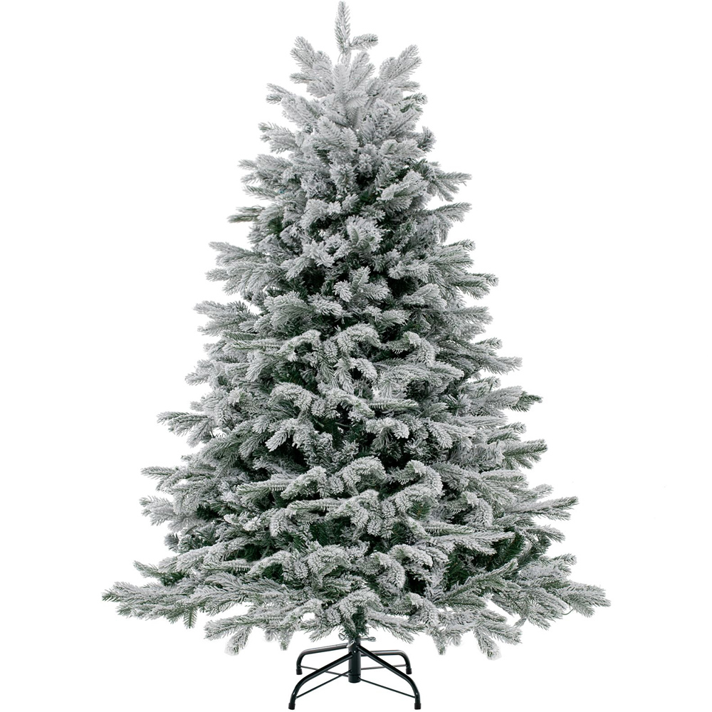 Costway Pre Lit Flocked Warm White LED Artificial Christmas Tree 4.5ft Image 3