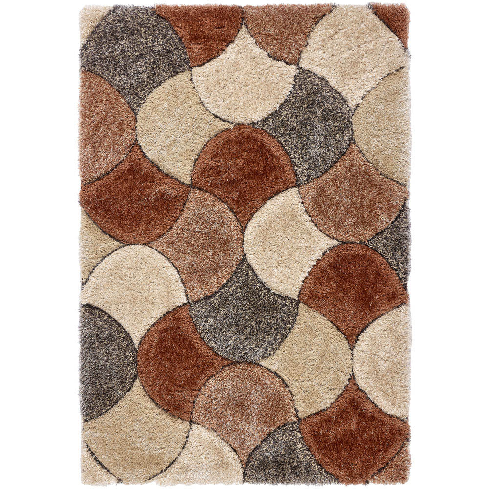 Origins 3D Scallop Ox Red Terracotta Rug 160 x 230cm Image 1
