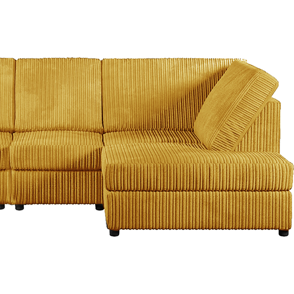 Luxor 4 Seater Mustard Jumbo Cord Right Hand Facing Full Back L Shaped Corner Sofa Set Image 4