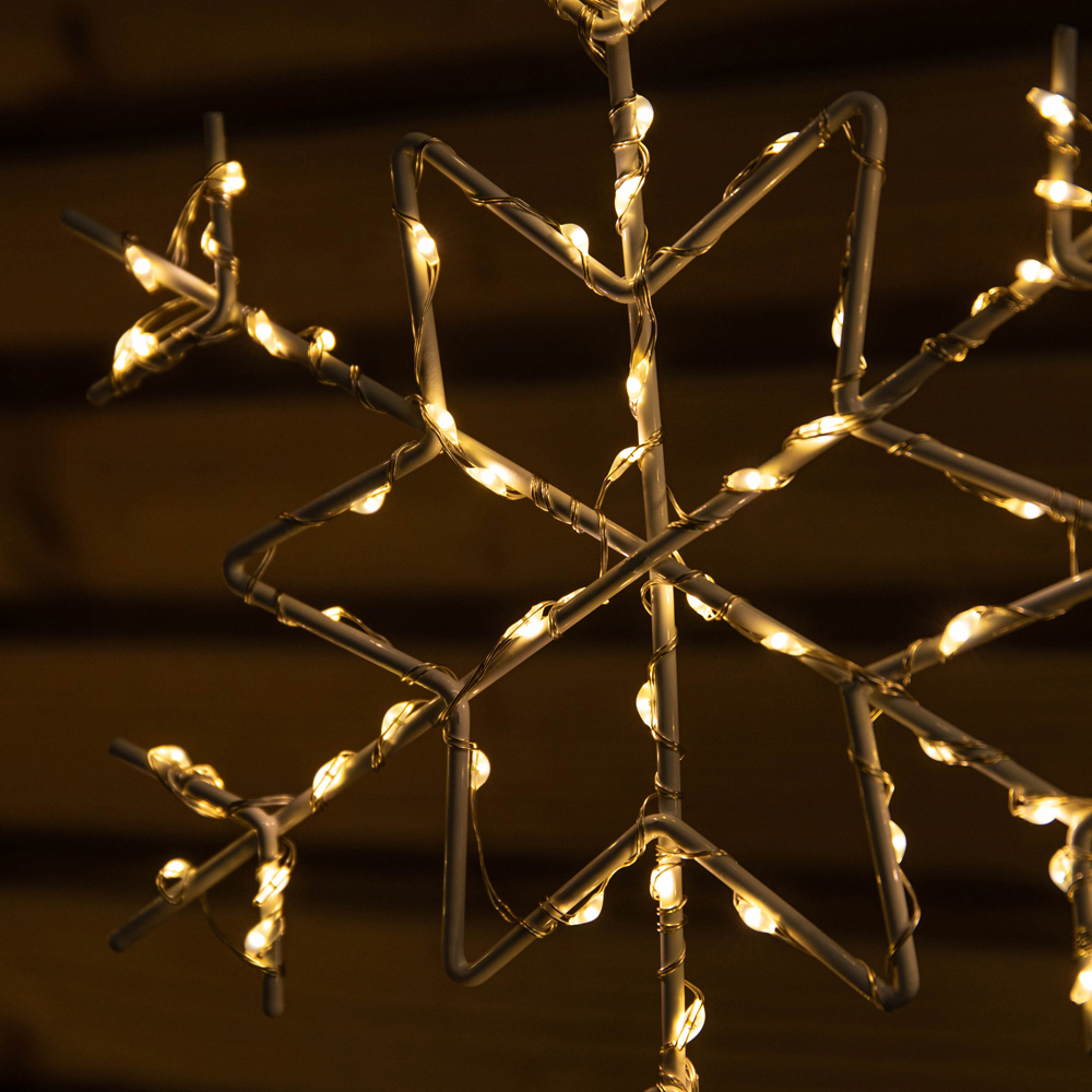 Samuel Alexander 4 Piece 260 Warm White LED Snowflake Christmas Path Light Set Image 3