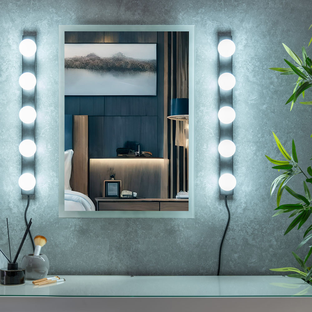 ValueLights Hollywood Black Plug-In LED Bar Wall Light Image 2