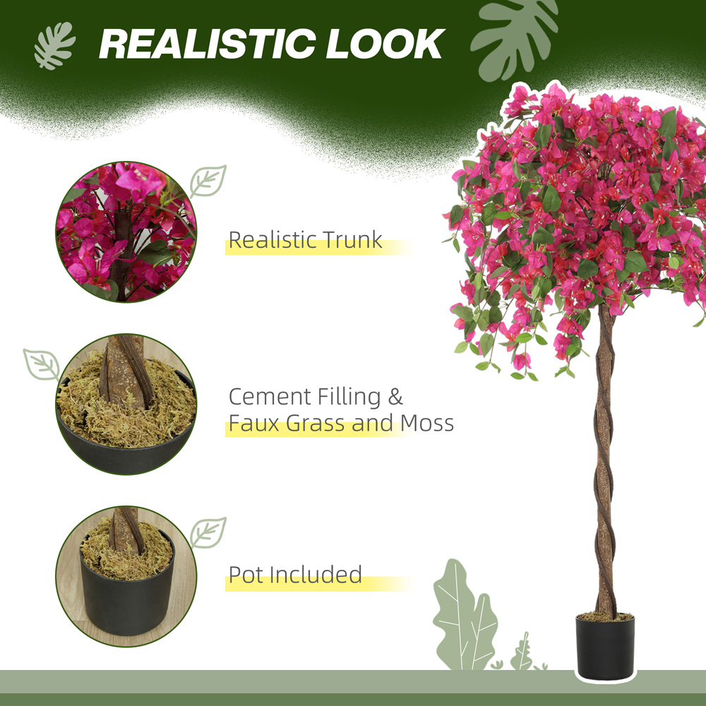 Portland Purple and Red Murraya Flower Artificial Plant in Pot 2 Pack Image 8