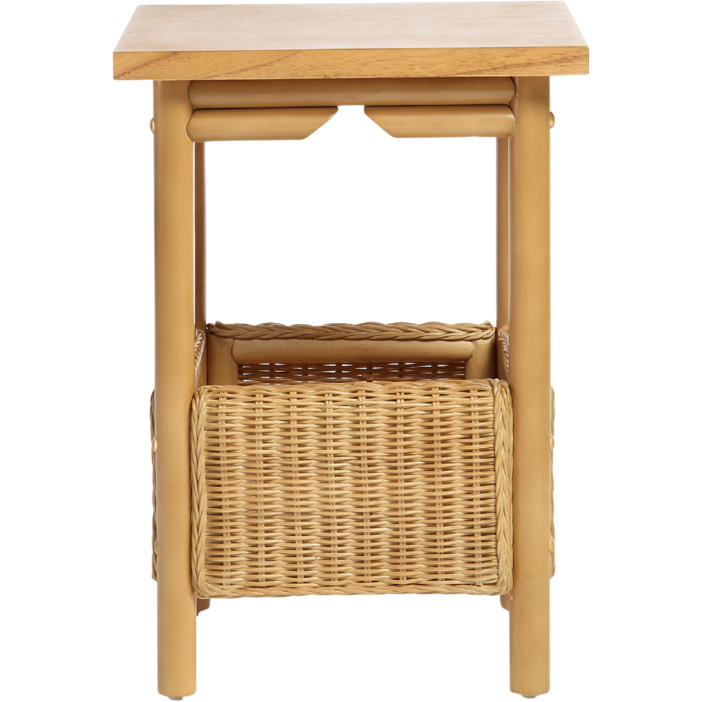 Desser Dubai Single Shelf Light Oak Natural Rattan Lamp Table Image 4
