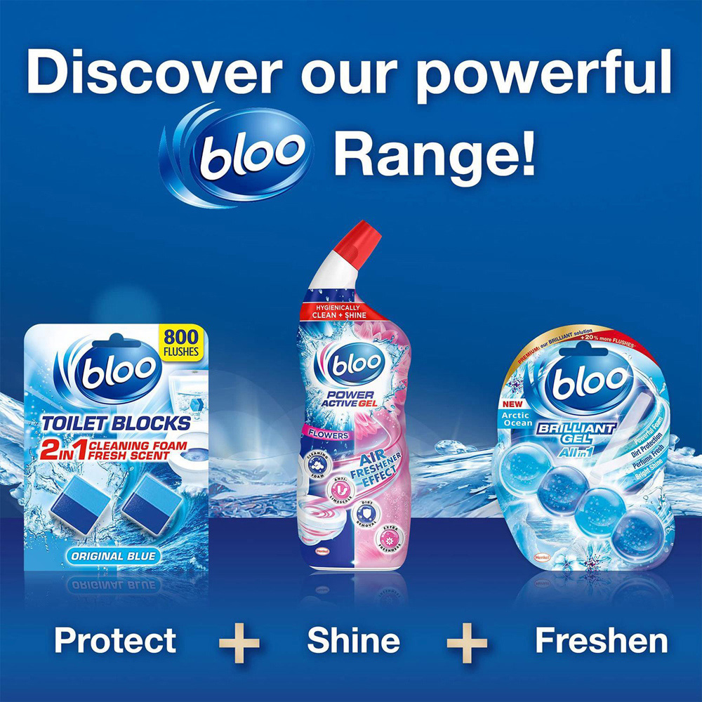 Bloo Clean+ Fresh 2 in 1 Original Blue and Limescale Prevention Foam Toilet Rim Block 7 Pack Image 5