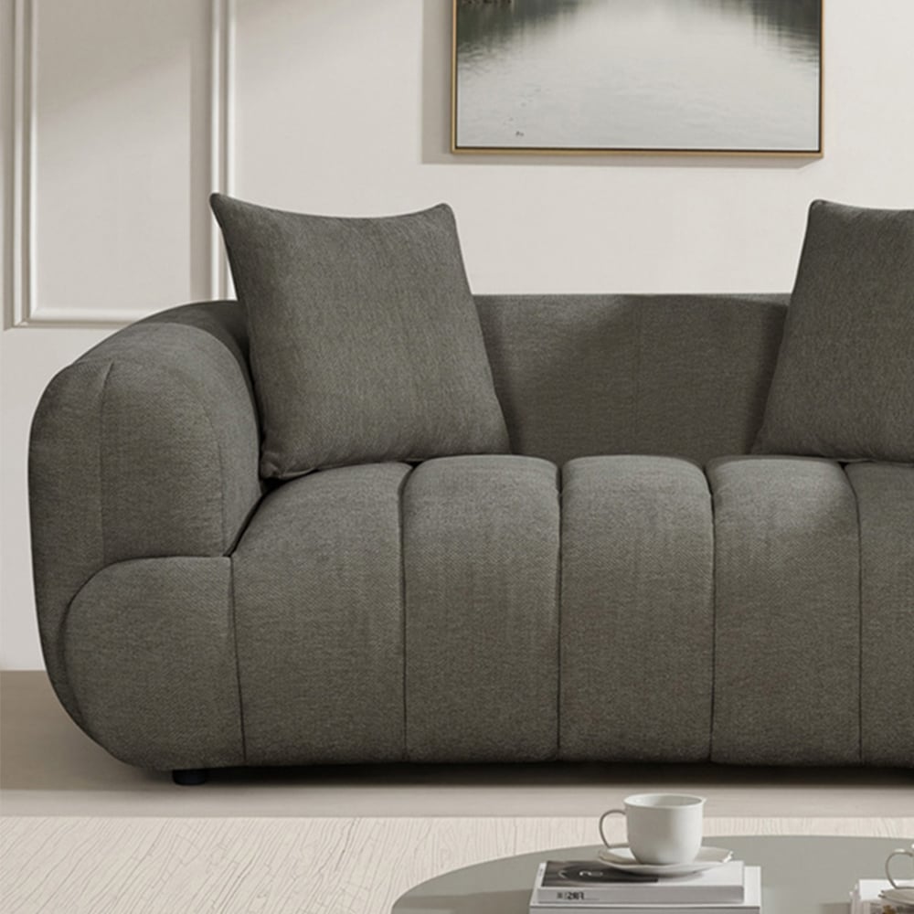 Artemis Home Claremont 2 Seater Charcoal Fabric Sofa Image 2