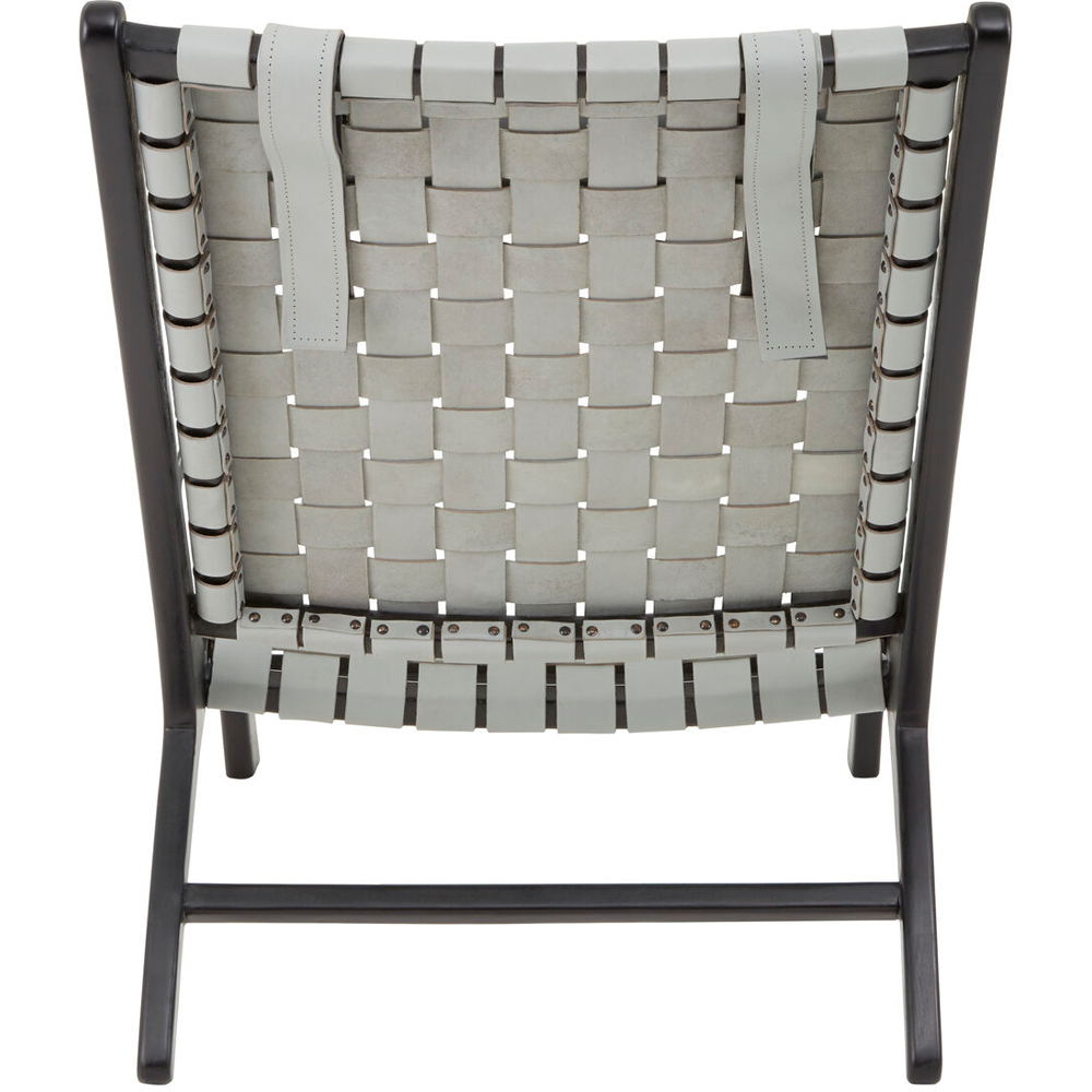 Premier Housewares Kendari Grey Woven Leather Strap Chair Image 3