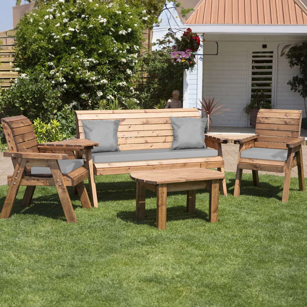 Charles Taylor 5 Seater Companion Seat with Grey Cushions Image 2