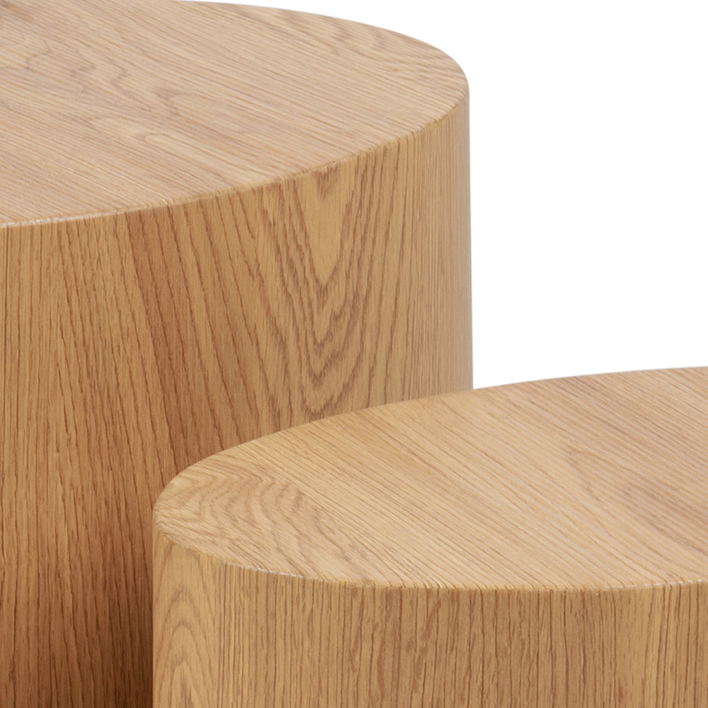 Florence Mice Oak Oval Coffee Table Set of 2 Image 4